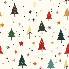 Canvas Print - Christmas Tree Seamless Pattern Design