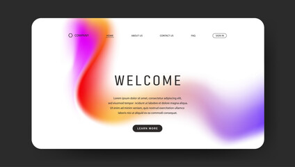 Wall Mural - abstract wave futuristic design of landing page. retro gradient mesh dark concept website design