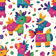 Canvas Print - Vibrant Mexican Pinata Pattern Design