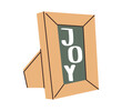 © Ekaterina Salova - Brown photo frame with inscription joy. Hand drawing vector flat illustration