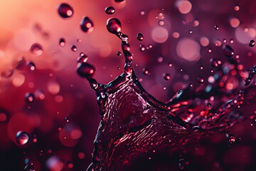 Poster - This image showcases fluid art with vibrant red hues, capturing the dynamic essence of movement and color fusion in a visually compelling splash display.