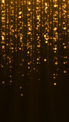 Wall Mural - abstract golden luxury glowing and shiny stars and bokeh lights falling vertical background,christmas and award gold social media design element	