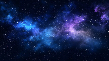 Wall Mural - A Digital Illustration of a Starry Night Sky with Blue and Purple Nebulae