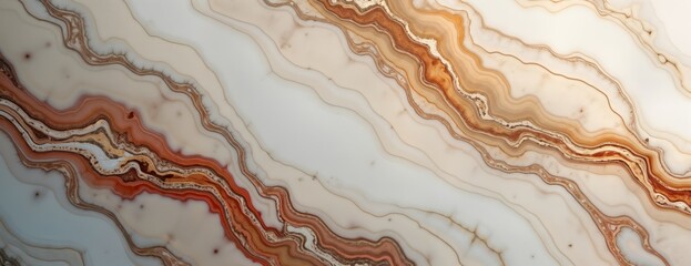 Fototapete - Abstract marble texture with light grey, brown colors. Natural patterns of flowing lines, swirls create artistic design. Suitable for interior design projects involving stone, marble surfaces as
