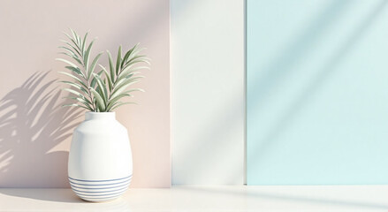 Wall Mural - white vase with a flower