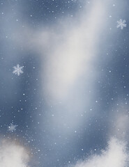 Wall Mural - abstract blue snow christmas background - Generative AI