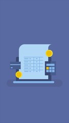 Wall Mural - accounting software, online bank statement, online tax payment, business investment. vertical video 