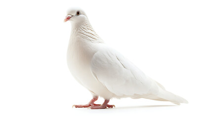 Wall Mural - white pigeon isolated on white background