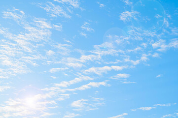 Wall Mural - vast blue cloudy sky background, blue picturesque sky view, amazing blue sky landscape with cumulus 