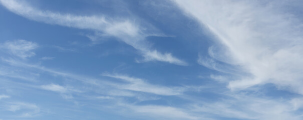 Wall Mural - Blue sky and beautiful clouds shape. Image for background and wallpaper.Blue sky with clouds background.Sky daylight. Natural sky composition. Element of design.