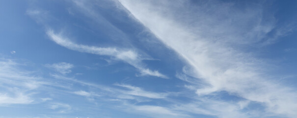 Wall Mural - Blue sky and beautiful clouds shape. Image for background and wallpaper.Blue sky with clouds background.Sky daylight. Natural sky composition. Element of design.