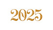 © Shozib - Golden glitter 2025 lettering celebrating new year on transparent background