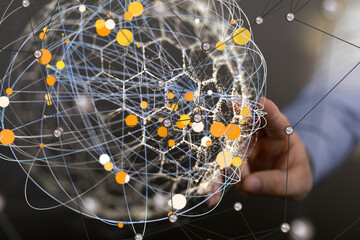 Poster - conference Digital Network and data concept 3d