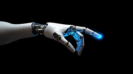Robot hand finger pointing