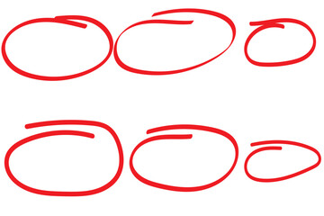 Wall Mural - hand drawn circle highlighter set. circle, pen draw. vector marker circular lines, doodle round circ