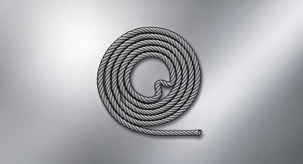 Wall Mural - rope coil on silver background design