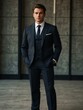 © claudunia - Confident businessman in a suit in a professional setting.