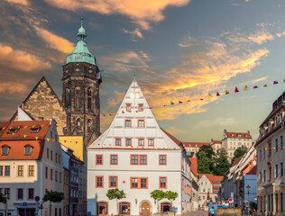 Wall Mural - Old town of the spa town Bad Schandau City in Saxon Switzerland, Germany