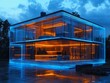 © Thares2020 - Futuristic Smart Home with Glowing Electric Currents Powering Seamless Network of Devices and Appliances