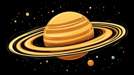 Wall Mural - saturn planet rings cosmic space celestial