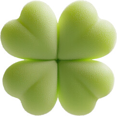 Wall Mural - Green four-leaf clover on a white background