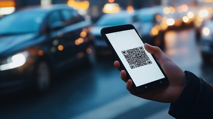 Person scanning a QR code with a smartphone, embracing modern technology and convenience in daily life.