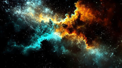 Stunning painting of a vibrant nebula.