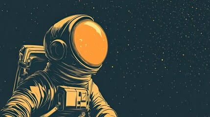 Wall Mural - astronaut gazing at starry cosmos from space