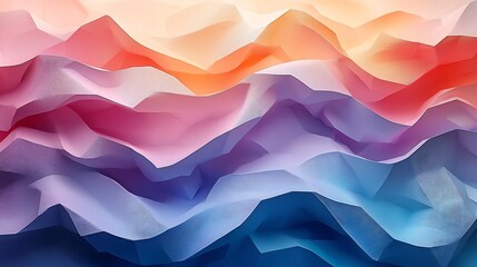Wall Mural - serene geometric landscape with soft pastel polygons and clean angular lines