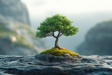Leinwandbilder - Creative tilt shift blending natural and man-made elements, perfectly framed for clean aesthetics