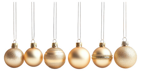 Wall Mural - Elegant Gold Christmas Ornaments Hanging Decorations