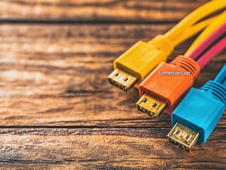 Network cables unplugged beside a desktop, with bold text 