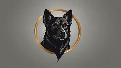 Sticker - Elegant and unique dog logo design.