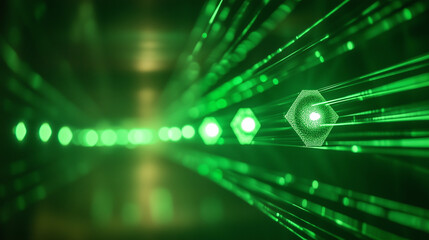 green laser light technology themed background