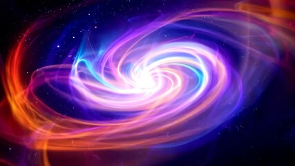 Swirling vibrant nebula with orange, pink, and blue hues against a dark starry background, for space, science fiction, and abstract projects