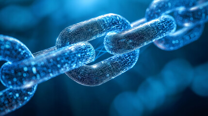 Aufkleber - Futuristic blockchain network forming secure digital links, symbolizing cryptography and decentralized data storage