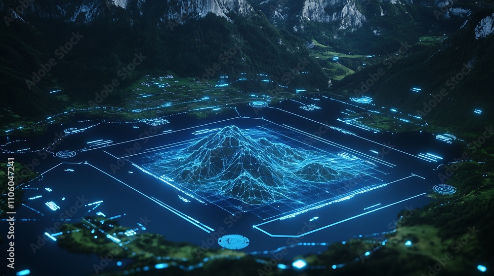 Digital Terrain Map with Illuminated - 1000 F 1106047241 YjbOefh1wyGkbxs3PQbKEiGnuWQkj5Uj 