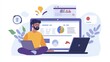 © Laongdaow Duangkaew - A businessman uses a laptop to analyze SEO data, improving website ranking and increasing traffic, aimed at boosting online visibility and driving business growth through optimized digital strategies.