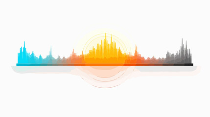 Wall Mural - Round Equalizer Sound Wave Symbol Isolated on White Background