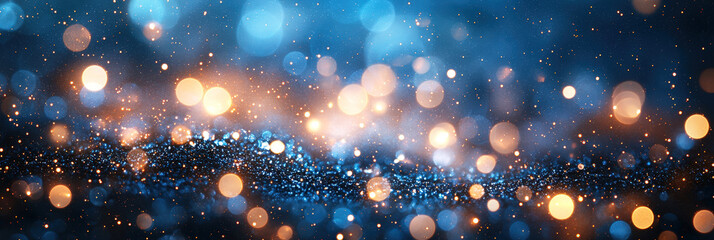 Leinwandbilder - Bright and colorful bokeh lights create a magical atmosphere in a dark environment, blending vivid hues during a nighttime display