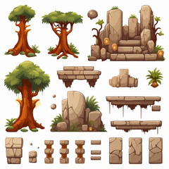Wall Mural - Professional Game Elements and Template Illustration