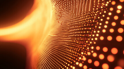 Aufkleber - Captivating digital tunnel with flowing golden particles for tech, communication, and innovation projects, exuding a futuristic and dynamic vibe