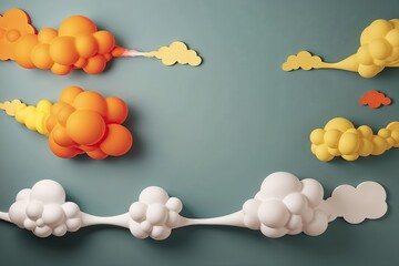 Wall Mural - a whimsical orange and yellow smoke border with playful cloud effects