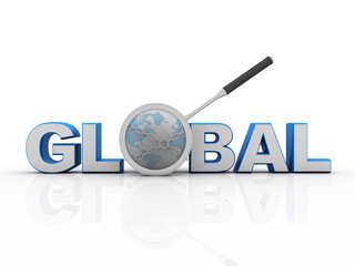 Wall Mural - 3d rendering globe search concept
