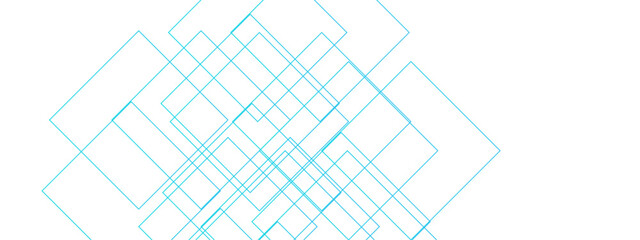 Poster - Light Ornament Technology Vector Panoramic. luxury blue line background. Minimalistic seamless white and blue pale geometric pattern. Monochrome concept with  diamond pattern 