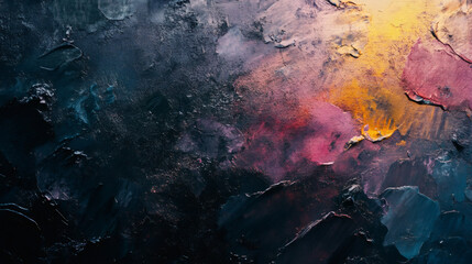 Poster - Abstract and artistic visual with vibrant colors and textured brushstrokes in oil painting background