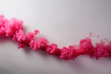 Wall Mural - vibrant pink smoke cloud border isolated on white background for stunning visual effects