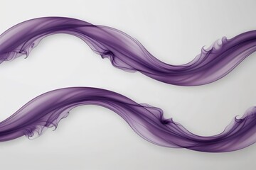 Wall Mural - lavender smoke wave border isolated on white background for creative designs