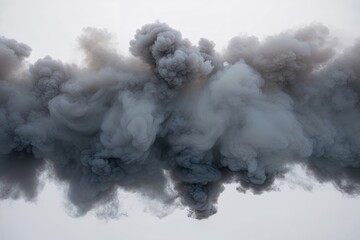 Wall Mural - serene gray smoke fog frame isolated on white background