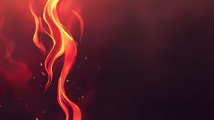 Wall Mural - abstract flame design red orange and black background